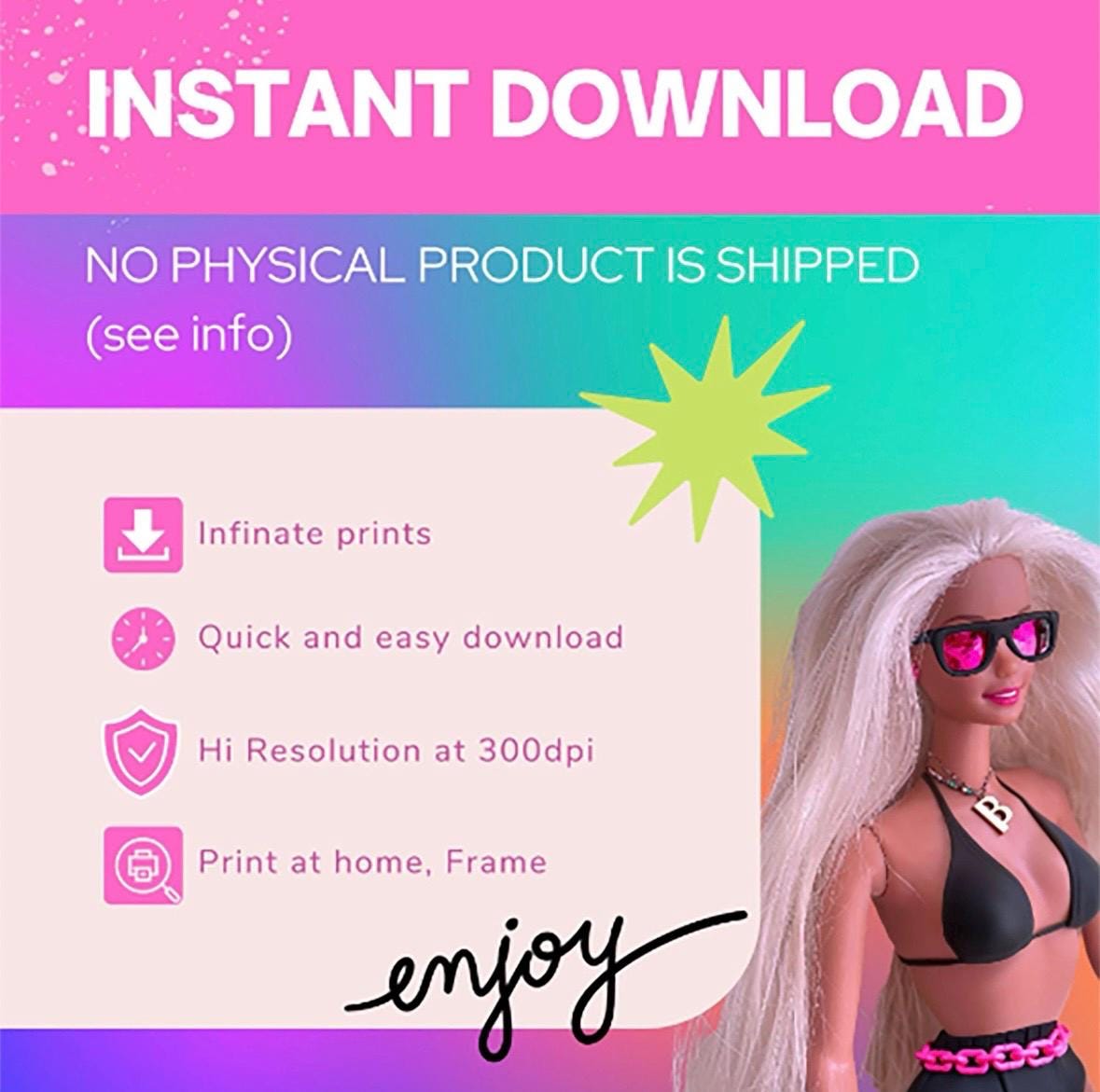 Boss Babe Poster, Doll Art, Retro Wall Print Digital Download, Pink Print, Bikini Doll Art, Girly Art, Edgy, Modern gift