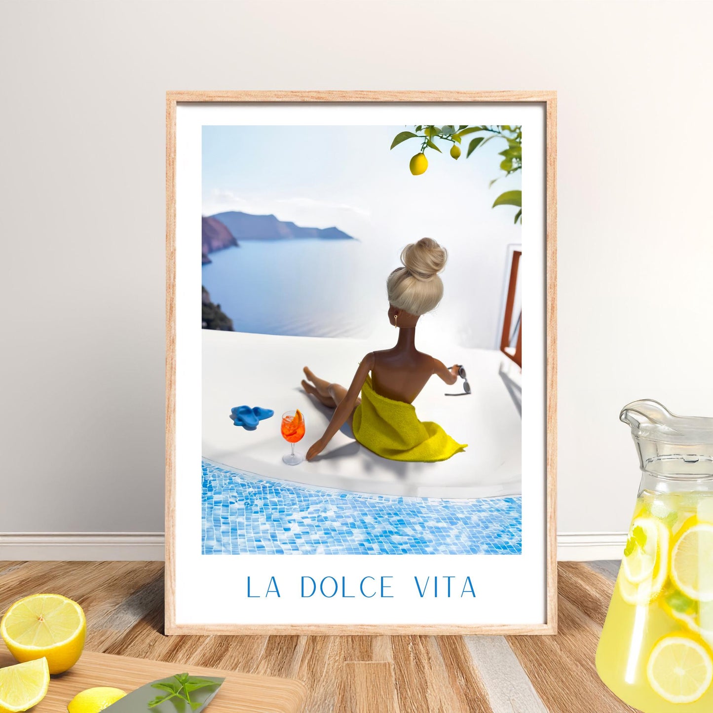 Funny Travel Print, Italy Amalfi Wall Art, La Dolce Vita Poster, Italy Travel Gifts, Amalfi Italy Travel Poster, Doll print, Self Care
