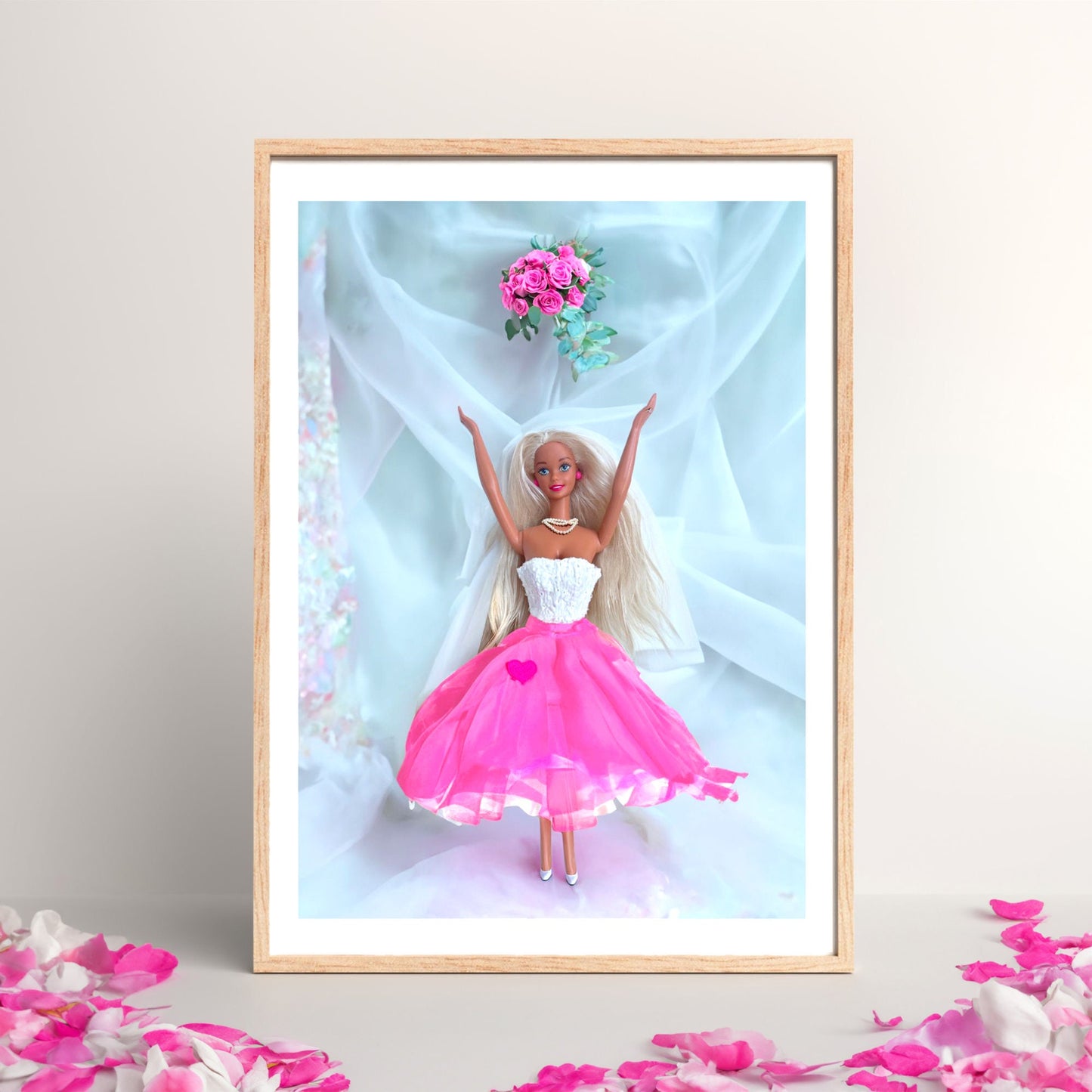 Bridesmaids Doll Print Poster, Bridal Babs Art, Retro Wall Print Digital Download, Toy Print, Wedding Doll Art, Girly Art,Modern gift